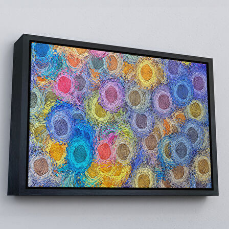 Beyaz Çerçeveli Soyut Modern Sanat Dekoratif Kanvas Duvar Tablosu