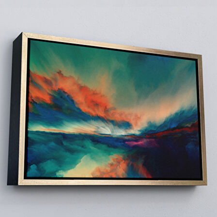 Kahverengi Çerçeveli Gün Batımı Dekoratif Kanvas Duvar Tablosu