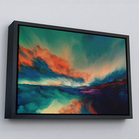 Kahverengi Çerçeveli Gün Batımı Dekoratif Kanvas Duvar Tablosu