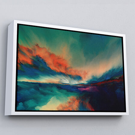 Kahverengi Çerçeveli Gün Batımı Dekoratif Kanvas Duvar Tablosu