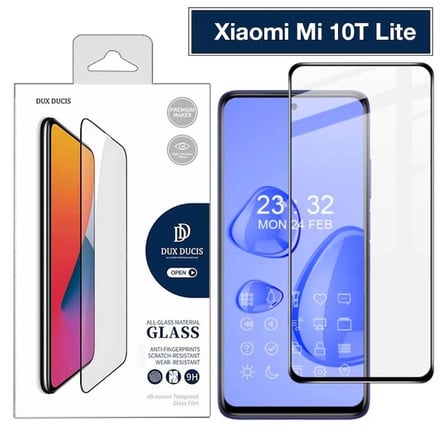 Dux Ducis Xiaomi Mi 10T Lite Tempered Cam Ekran Koruyucu 9D Full Kaplama-(5775) — Renk: Siyah