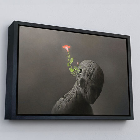 Altın Çerçeveli Zıtlık Ve Hayal Gücü Temalı Dekoratif Kanvas Tablo