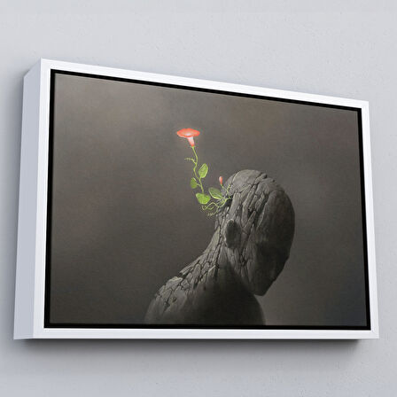 Altın Çerçeveli Zıtlık Ve Hayal Gücü Temalı Dekoratif Kanvas Tablo