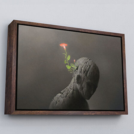 Siyah Çerçeveli Zıtlık Ve Hayal Gücü Temalı Dekoratif Kanvas Tablo