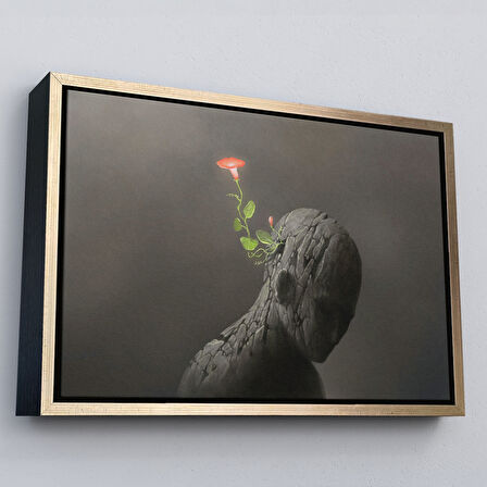 Siyah Çerçeveli Zıtlık Ve Hayal Gücü Temalı Dekoratif Kanvas Tablo