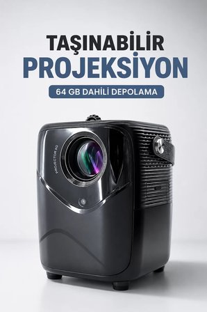 Taşınabilir Projeksiyon 64 GB Dahili Depolama