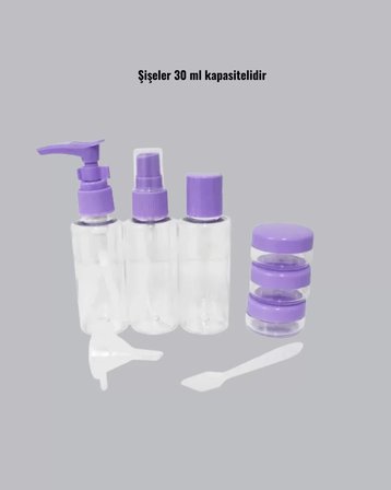 5 Parça Seyahat Kişisel Bakım Seti Şişe Sprey Krem Kutulu Yeni Nesil