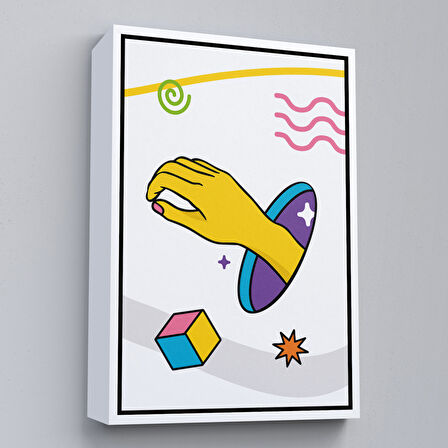 Altın Çerçeveli Pop Art Yunan Heykeli Tablosu