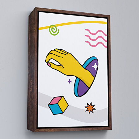 Altın Çerçeveli Pop Art Yunan Heykeli Tablosu