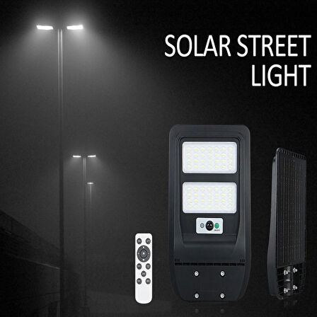 Güneş Enerjili 200W LED Projektör - Sensörlü, IP65 Su Geçirmez Beyaz Işık + Uzaktan Kumandalı