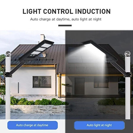 300W Güneş Enerjili Dış Mekan Aydınlatma - Beyaz Işık, Uzaktan Kumandalı, IP65 Su Geçirmez