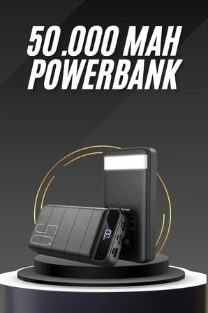 50.000 Mah Led Dijital Göstergeli USB Çıkışı Powerbank