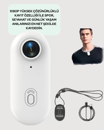 Geniş Açı Lensli WiFi Spor ve Vlog Kamerası Yeni Nesil
