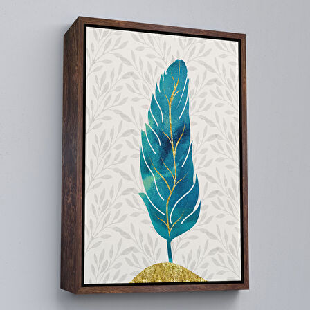 Siyah Çerçeveli Modern Tasarım Altın Tüyler Tablosu