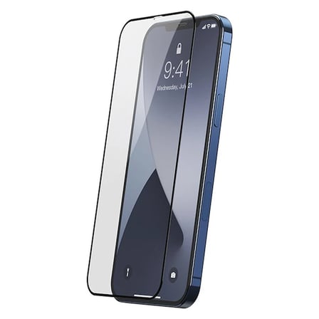 Baseus 0.25MM İPhone 12-12 PRO 6.1 3D Full Tempered Cam Ekran Koruyucu 2adet-(5775) — Renk: Siyah