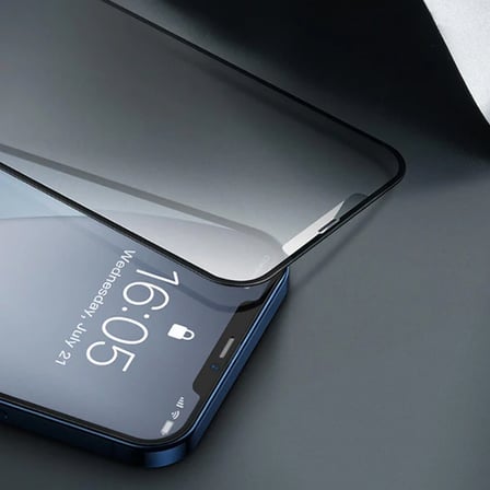 Baseus 0.25MM İPhone 12-12 PRO 6.1 3D Full Tempered Cam Ekran Koruyucu 2adet-(5775) — Renk: Siyah