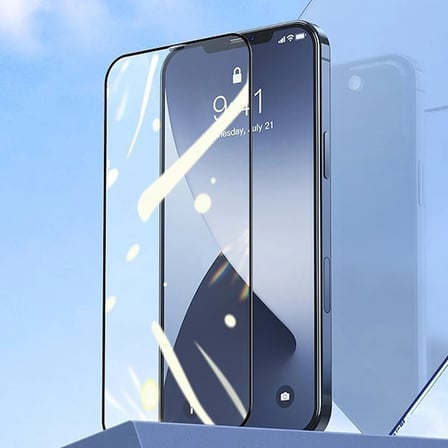 Baseus 0.25MM İPhone 12-12 PRO 6.1 3D Full Tempered Cam Ekran Koruyucu 2adet-(5775) — Renk: Siyah