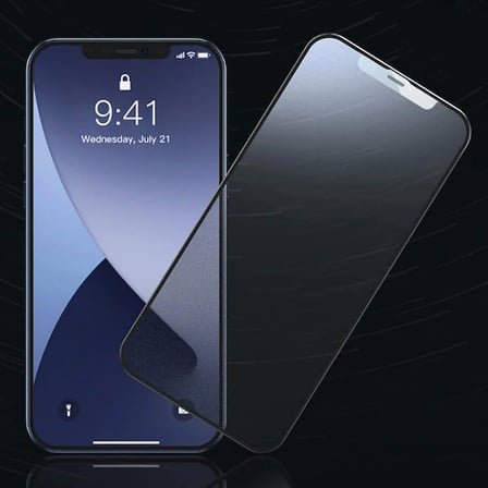 Baseus 0.25MM İPhone 12-12 PRO 6.1 3D Full Tempered Cam Ekran Koruyucu 2adet-(5775) — Renk: Siyah