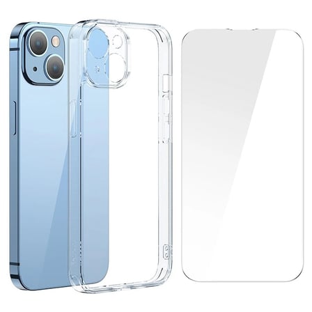 Baseus SuperCeramic Series iPhone 14 Plus 6.7 Koruyucu Cam Kılıf+Full Tempered Ekran Koruyucu Set-(5