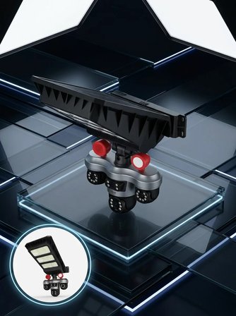 Güneş Enerjili 3 Lens Akıllı Güvenlik Kamerası LED Projektörlü Dış Mekan Koruma Sistemi