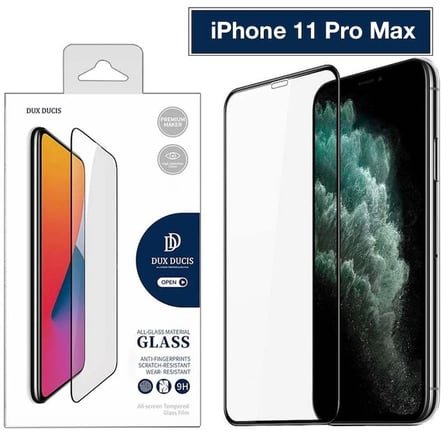 Dux Ducis iPhone 11 Pro Max Tempered Cam Ekran Koruyucu 10D Full Kaplama-(5775) — Renk: Siyah