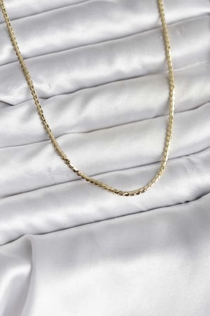 14K Gold Renk Kaplama Ezme Zincir Model CM Kadın Kolye 5886