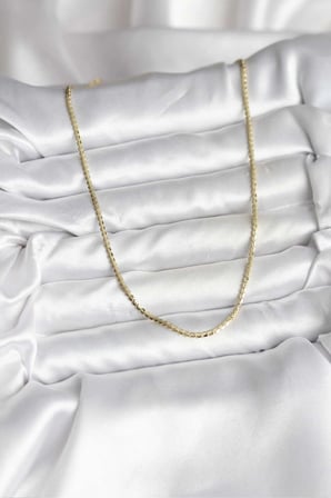 14K Gold Renk Kaplama Ezme Zincir Model CM Kadın Kolye 5886