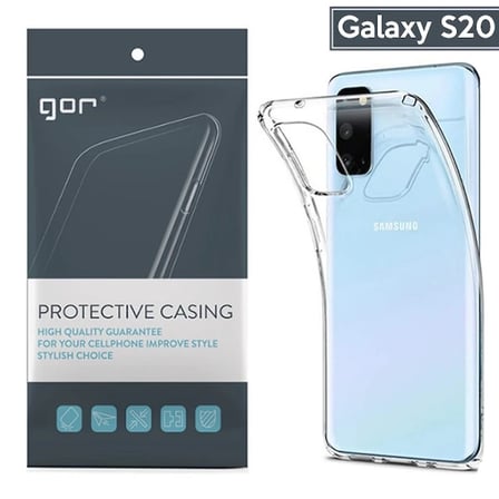 GOR Samsung Galaxy S20 Kamera Korumalı Ultra Slim Silikon Kılıf-(5775)