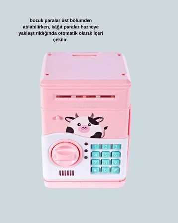 Çocuklar İçin Pembe ATM Görünümlü Elektronik Kumbara