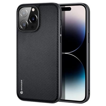 Dux Ducis Fino Serisi iPhone 14 Pro 6.1 inç Kılıf Premium Dokuma Silikon Kılıf-(5775)