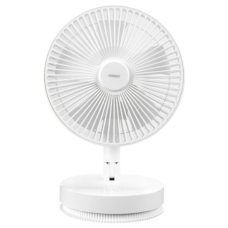 EVEREST EFN-600 BEYAZ 4 Kademeli Hız Masaüstü Kullanım Taşınabilir Dahili 2000mAh Bataryalı USB Şarj Girişli Kumandalı Vantilatör(1923)