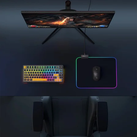 Rampage MP-23 BLITZ M RGB 252x328x3mm RGB Led Gaming MOUSE PAD (Siyah)(1923)