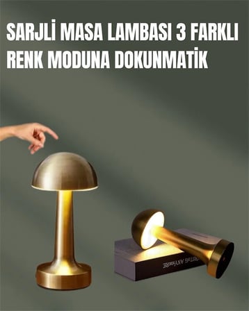 %100 Kademeli Ayarlanabilir Işık – USB Şarjlı Masa Lambası