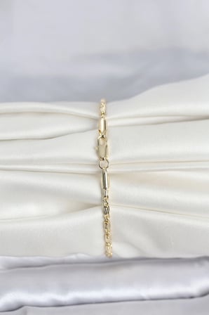 CM 14K Gold Renk Burgu Zincirli Model Kadın Bileklik 5886