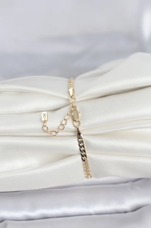 CM 14K Gold Renk Zincirli Model Kadın Bileklik 5886