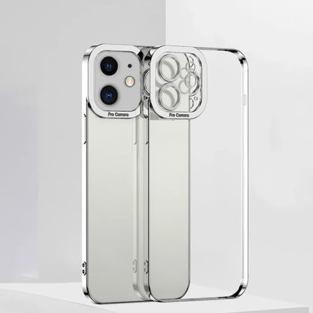 ALLY Fashion Series iPhone 12 6.1inç Kılıf Renkli Kenar Lazer Çerçeveli Silikon Kılıf-(5775)