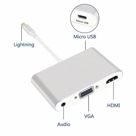 İPhone İPad P32 Hdmi Vga Av Audio Dönüştürücü Adaptör-(5775)