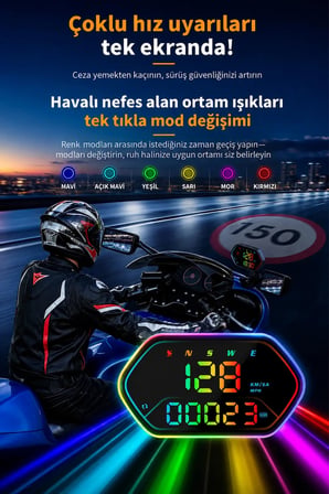 Ally HUD G25 OBD2 + GPS Head Up Display HUD Dijital Hız Göstergesi - Motosiklet ile Uyumlu-(5775)