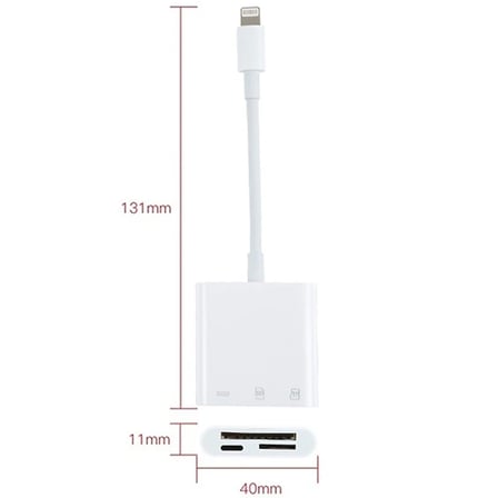 ALLY NK-101Y Pro 3 İn 1 İPhone Lightning to SD-TF Çevirici Adaptör-(5775)