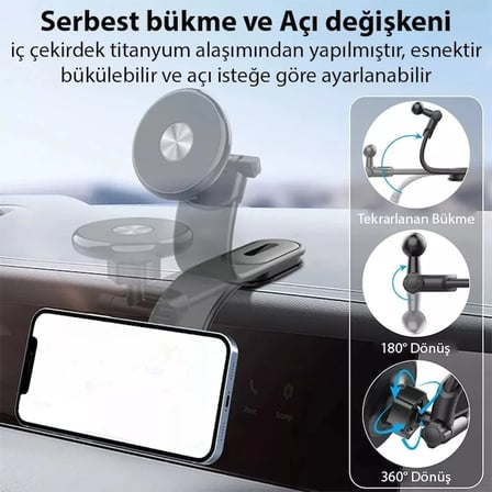 ALLY Ayarlanabilir Araç İçi Torpido Üstü Manyetik Telefon Tutucu-(5775)