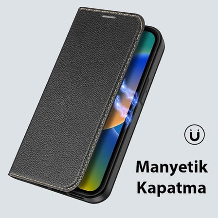 Dux Ducis iPhone 14 Plus 6.7 Kılıf Skin X PU Deri Manyetik Kapaklı Kılıf Magnetic Folio Case-(5775)