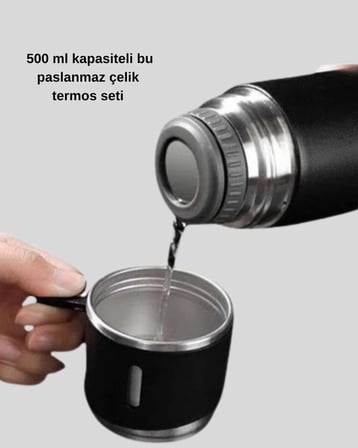 500 ml Vakumlu Termos – Çift Kat Paslanmaz Çelik Sızdırmaz Kapağıyla Sıcak ve Soğuk İçeceklere Özel