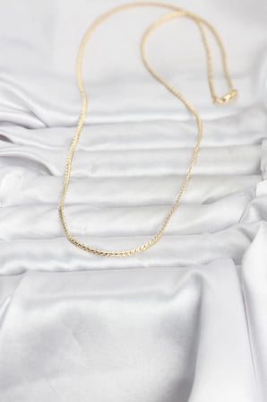 CM 14K Gold Renk Yassı Zincir Model 60 cm Kadın Kolye 5886