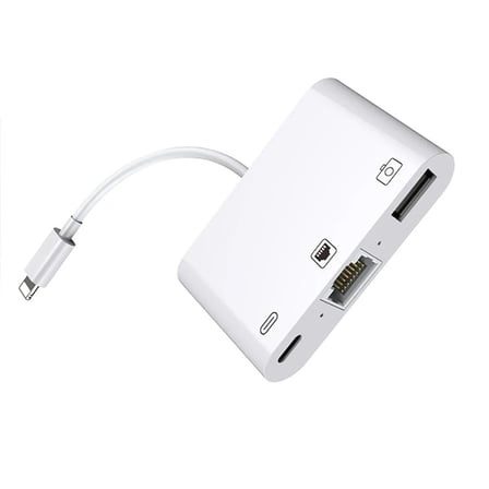 İPhone/İPad 3İN1 Ethernet RJ45 Ve Usb Kamera Adaptörü NK107-(5775)