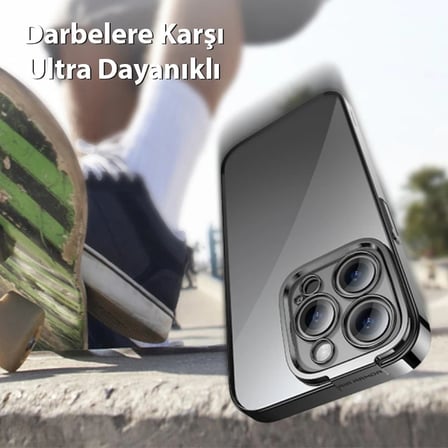 Baseus Glitter iPhone 14 Pro 6.1 Renkli Kenar Silikon Kılıf + Tempered Ekran Koruyucu Set-(5775)