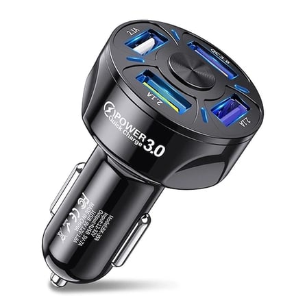 USLİON QC3.0 4- Port Çıkışlı Çoklu Usb Araç Şarjı Şarj Aleti-(5775)