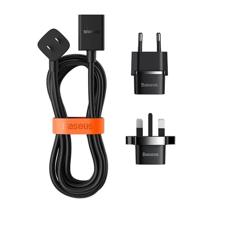 BASEUS PowerCombo Mini Power Strip 1AC 10 m Güç Kablosu /EU + UK Fiş Adaptörleri Dahil-(5775)