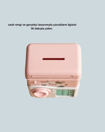 ATM Tasarımlı Pembe Işıklı Sesli Çocuk Kumbarası
