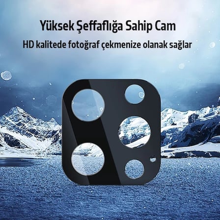 İPhone 12 Pro Max 2İN1 Full Glue Tempered Cam Ekran Koruyucu +Kamera Lens Set-(5775)