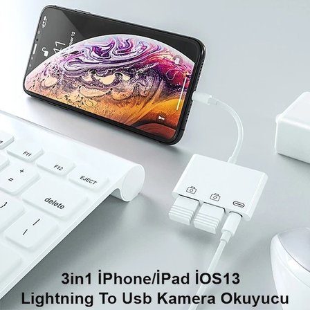 ALLY 3in1 İPhone/İPAD lightning To Usb Kamera Okuyucu-(5775)